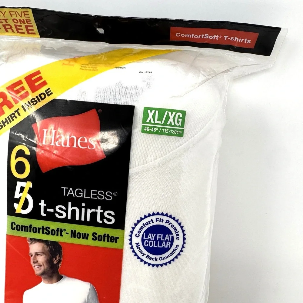 Hanes Men's XL Underwear Bundle T Shirts 6 PK + Briefs 5 PK Tagless New Sealed